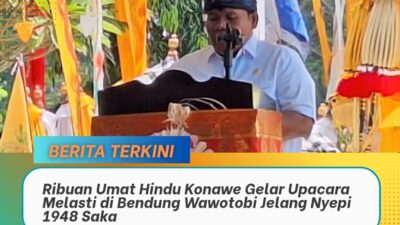 Ribuan Umat Hindu Konawe Gelar Upacara Melasti di Bendung Wawotobi Jelang Nyepi 1948 Saka